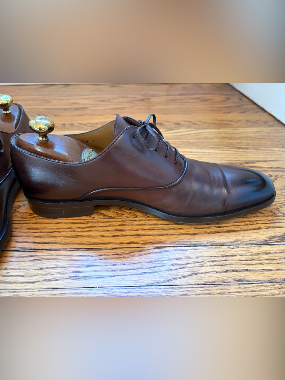 Hugo Boss Brown Leather Dress Shoes Size 10 Excellent Condition Worn 3 times - Picture 4 of 10